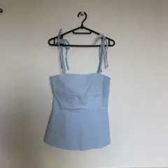 【新品未使用】ZARA キャミトップスXS(ライトブルー)のサムネイル