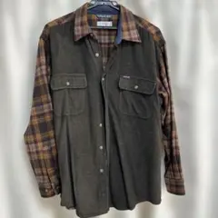 SIMPLE LIFE チェック柄 長袖シャツ Lサイズ　茶色　クリーニング済み