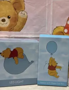 ディズニーストア　プーさん　バルーン　LEDライト　グラス付きティーポット