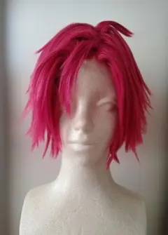コスプレ ウィッグ ショート 赤　フロントレース　アシストウィッグ