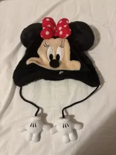 ミニーマウス 耳付きフリース帽子 ファンキャップ