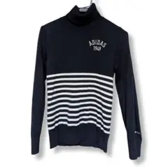 adidas golf ストライプ タートルネックセーター
