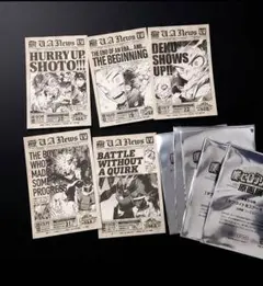 ヒロアカ　原画展　来場者特典 タブロイド風ステッカー　緑谷出久　爆豪勝己　轟焦凍