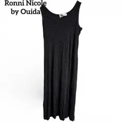 ⭐️1点もの⭐️ノースリーブ ワンピース ドット柄 ロング丈 ブラック