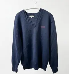 【古着】ELLE/ネイビー/Vネックセーター(M)のサムネイル