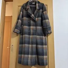 チェック柄LOVER レトロチェック柄ロング丈ダブルコート CE1010136