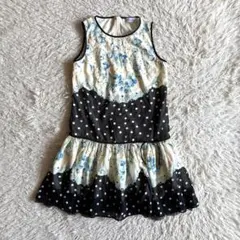 RED VALENTINO 森柄 総柄 ワンピース リボン デザイン フレア M - メルカリ