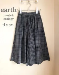 earth music & ecology チェック ガウチョパンツ