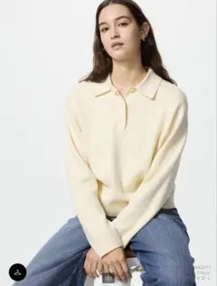 ユニクロ　スムースコットンポロセーター