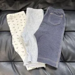 プティマイン　ユニクロ　レギンス　7分丈　80cm