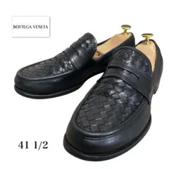 BOTTEGA VENETA イントレチャート　レザー　ローファー　ブラック