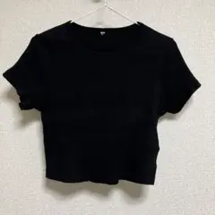 UNIQLO リブクロップドT ブラック