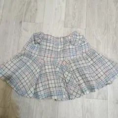 メゾピアノ mezzo piano　チェック柄フレアスカート 130cm