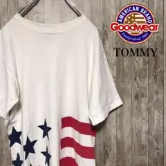 TOMMY×GOODWEAR コラボTシャツ 星条旗柄