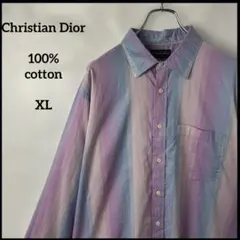 長袖　ストライプシャツ　クリスチャン　ディオール　Dior ピンク　90s 古着