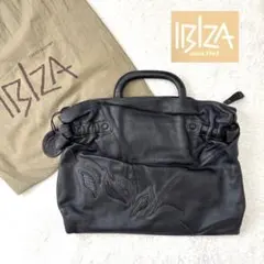 未使用級 IBIZA イビザ レザー ハンドバック 2way 花柄 保存袋付