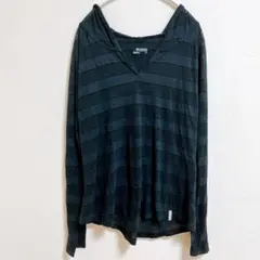 Columbia 【L】コロンビア 薄手 ボーダー フードパーカー 透け感 速乾