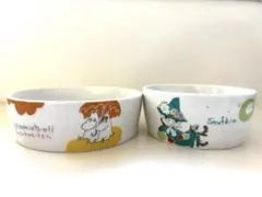 【美品】ムーミン ボウル 2個セット 大小 ペア スナフキン 北欧 食器
