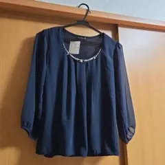 ESPRITMUR ネイビー 五分袖 ブラウス M