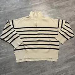 GLOBAL WORK ストライプ ハイネックセーター M