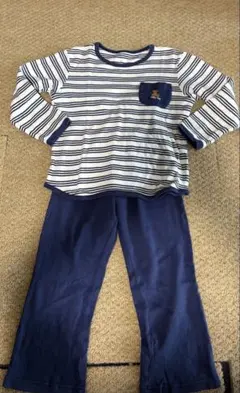 コンビミニ パジャマ 120cm 長袖 ボーダー 腹巻き付き 男の子