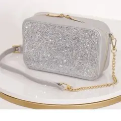 【極美品】DIANA グリッターショルダーバッグ シルバーのサムネイル