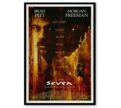 【フレーム付-黒-】映画ポスター セブン SE7EN A3 US版 mi52