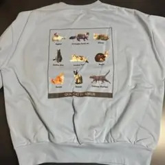 CAT AMANS バック猫プリント 裏起毛トレーナー