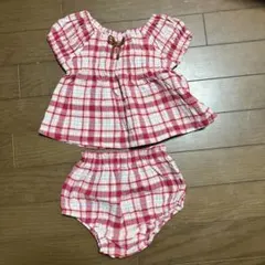 西松屋　ギンガムチェック　セットアップ　トップス　ブルマ　セット　80㎝
