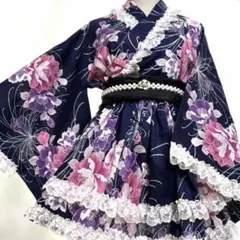S⑦浴衣ドレス 地雷系 量産型 姫ギャル ロリータ 大人 ♡帯付き