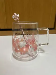 【スターバックス台湾限定】日本未発売　耐熱グラスカップ　桜　マドラー付き