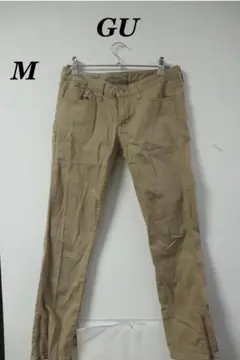 GU5ポケットパンツベージュブラウン/シンプル良品重宝M