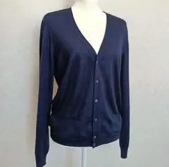 Drawer ドゥロワー カシミヤ シルク カーディガン ネイビー 40 上質