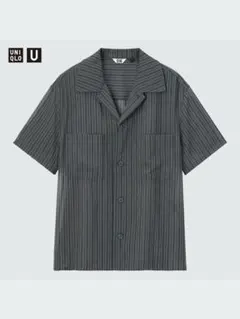 サイズXL！UNIQLO Uユニクロユー シアーコットンストライプシャツ（半袖）