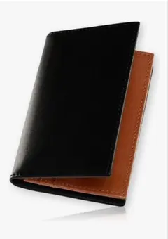 名刺入れ メンズ 本革 2色バイカラー オイルレザー (ブラック×ブラウン)