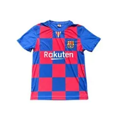 7SM1【FCバルセロナ】ゲームシャツ　スポーツ　刺繍　青×赤　古着used