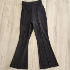 150 黒のフレアパンツ ゴムウエスト