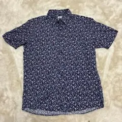 花柄 半袖シャツ ネイビー 綿100%のサムネイル