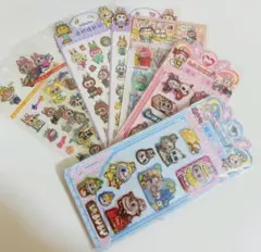 ラブブ　ウォーターシール　キラキラシール　透明　ぴかぴかひかるシール　7枚セット