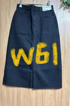 新品 UNIQLO デニムロングスカート/丈短め ダックグレー