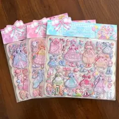 3）3枚セット 着せ替えシール 3D 立体 シール プリンセス ドレス きせかえ