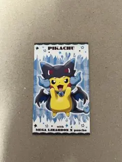 ポケモン名刺カード ポンチョを着たピカチュウ メガリザードンXY