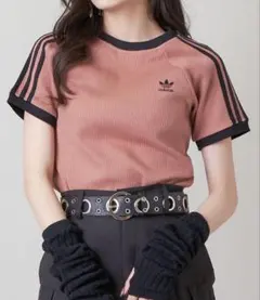 adidas originals スリーストライプス 半袖Tシャツ　ピンクのサムネイル