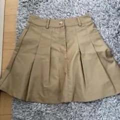 ベージュ プリーツスカート S