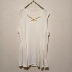 JUST be... Vネック タンクトップ 白 2X 　大きいサイズ