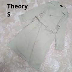 ✨人気✨セオリー ベルト付きトレンチコート シルク混 ベージュ Aライン