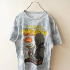 STAR WARS スターウォーズ マンダロリアン Tシャツ 白 グレー M