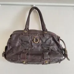 アンメートルキャレ　ブラウン　革　多収納　ショルダーバッグ