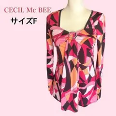 CECIL Mc BEE 幾何学模様 ビジュー付きチュニック 長袖 F Y2K