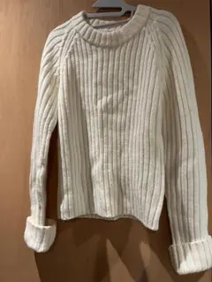 JW ANDERSON・UNIQLOコラボ品アイボリー リブ編み 長袖セーター